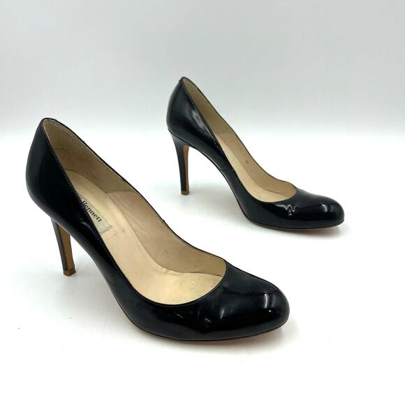 LK Bennett Shilo Patent Leather Court Shoes Stiletto Heels Custom Dyed Black - Picture 5 of 8